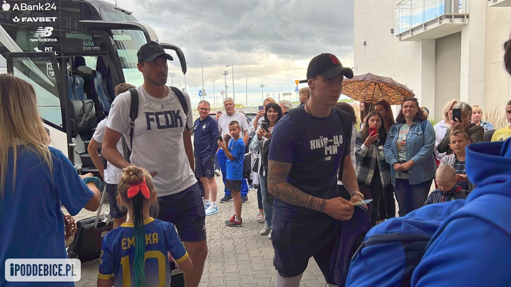 Tak w Uniejowie powitano piłkarzy Dynamo Kijów