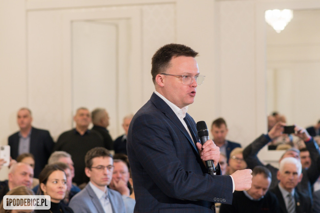 Szymon Hołownia i Władysław Kosiniak-Kamysz w Poddębicach. Zobacz