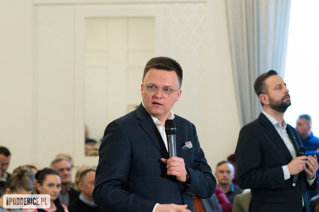 Szymon Hołownia i Władysław Kosiniak-Kamysz w Poddębicach. Zobacz