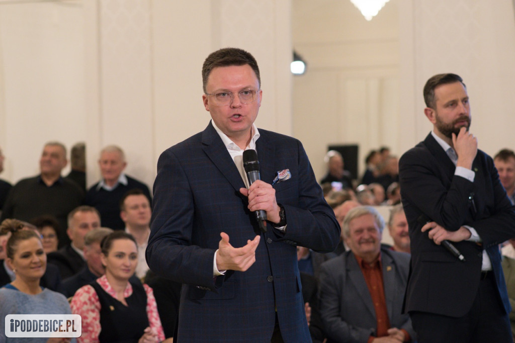 Szymon Hołownia i Władysław Kosiniak-Kamysz w Poddębicach. Zobacz