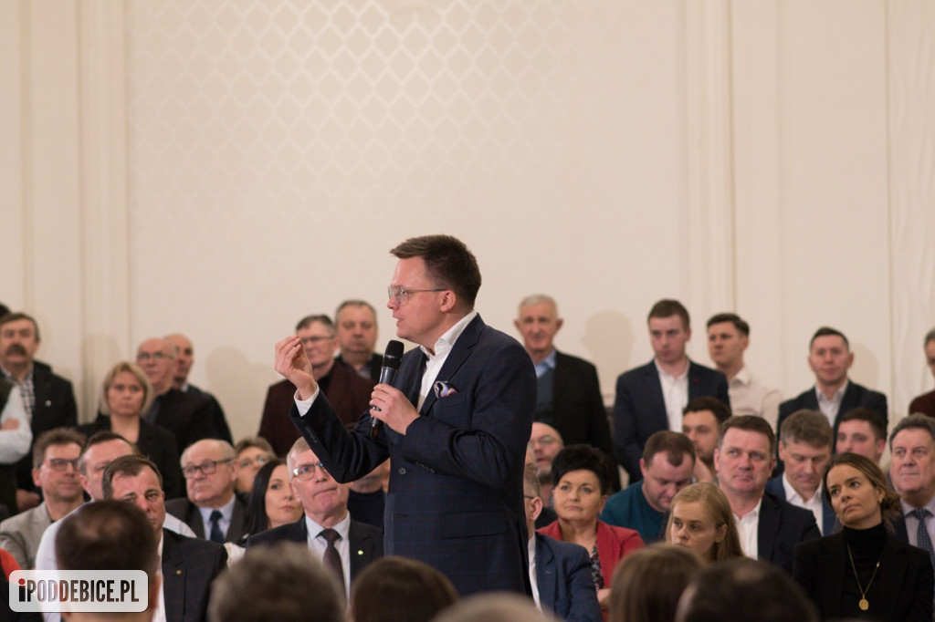Szymon Hołownia i Władysław Kosiniak-Kamysz w Poddębicach. Zobacz