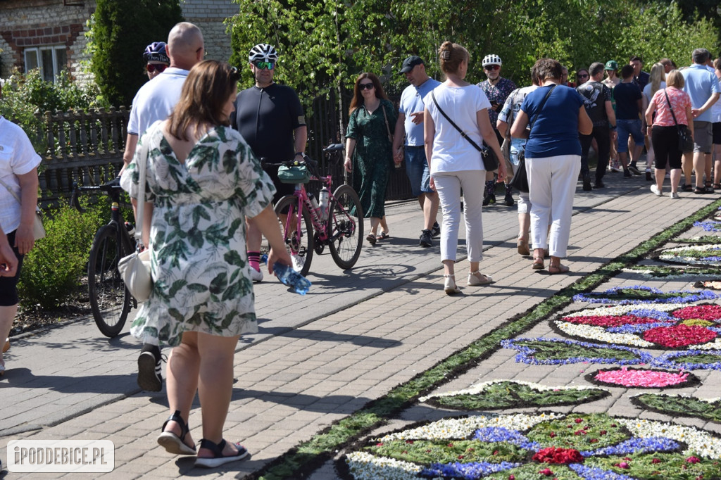 Tak wyglądało Boże Ciało w znanym z kwietnych dywanów Spycimierzu