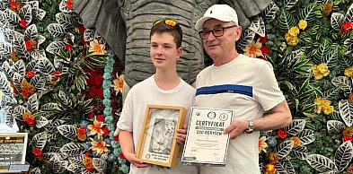 15-letni Wiktor z Certyfikatem Młodego Ambasadora i dożywotnim wejściem do Zoo