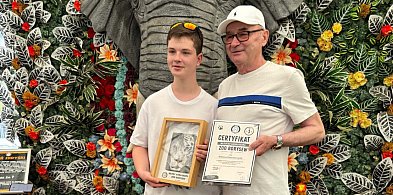 15-letni Wiktor z Certyfikatem Młodego Ambasadora i dożywotnim wejściem do Zoo