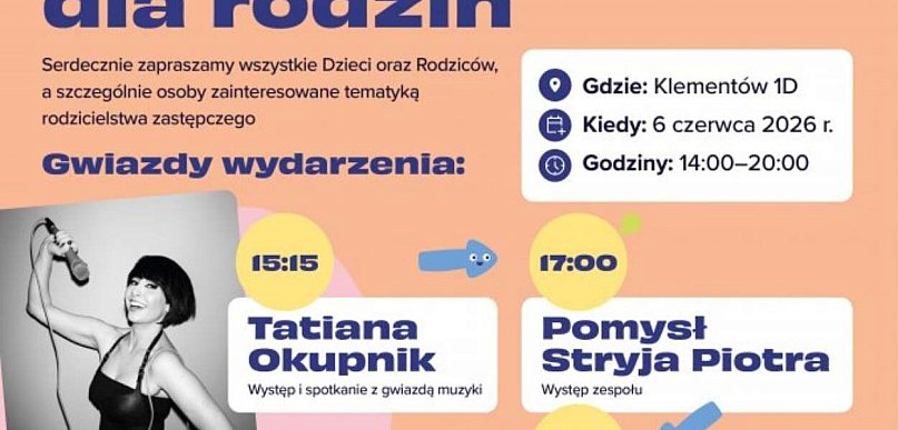 Tatiana Okupnik na scenie i moc atrakcji dla rodzin. Zapraszamy na piknik integrac