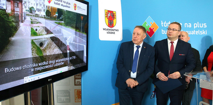 Zdjęcie z konferencji prasowej nt. Budżetu Obywatelskiego, która odbyła się 7 lutego w Urzędzie MArszałkowskim Województwa Łódzkiego.