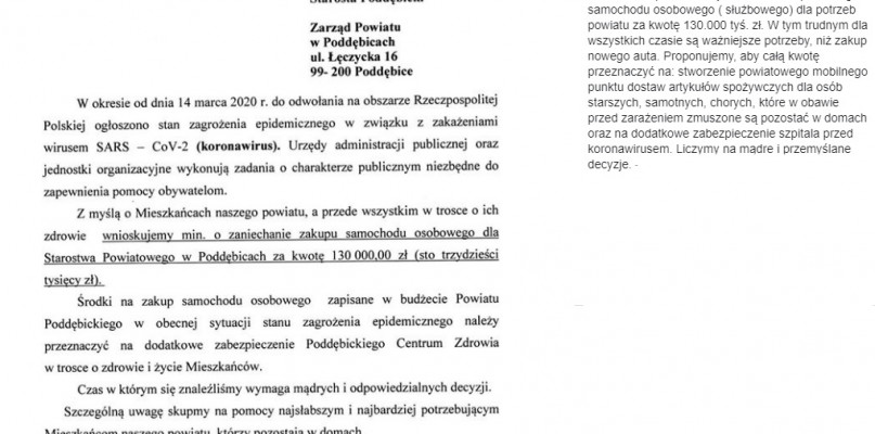 Pełna treśc listu poniżej.